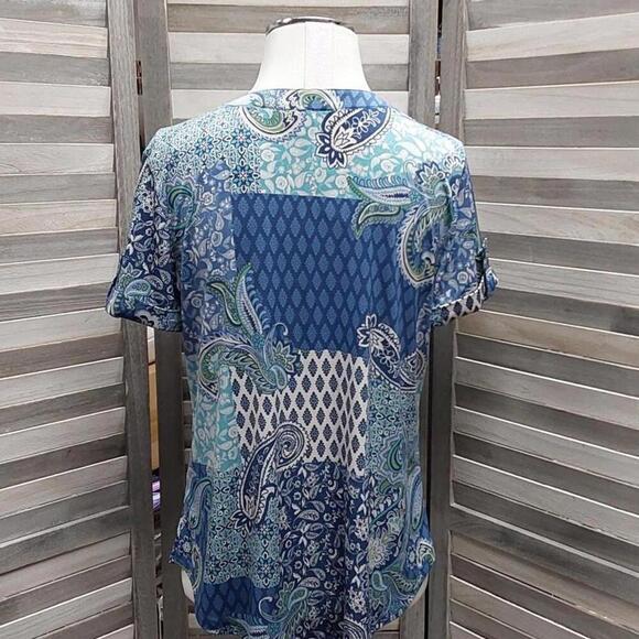 Blue Paisley Print Top | Sami & Jo | X Large - Picture 8 of 11